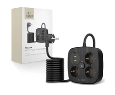 „Tech-Protect PCS3X4“ maitinimo lizdas, 3 lizdai, 2xUSB-A, 2xUSB-C, 200 cm - juodas