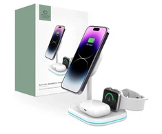 Magnetinis belaidis įkroviklis MagSafe 15W 3in1 Tech-Protect QI15W-A27 baltos spalvos