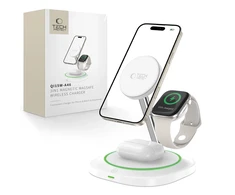 Tech-Protect QI15W-A46 3in1 magnetinis MagSafe indukcinis įkroviklis - Baltas