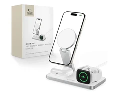 Tech-Protect QI15W-A47 MagSafe 3in1 indukcinis įkroviklis + USB-C laidas - Baltas
