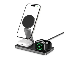 Tech-Protect QI15W-A47 MagSafe 3in1 indukcinis įkroviklis + USB-C laidas - Juodas