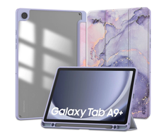 Samsung Galaxy Tab A9+ 11.0 Tech-Protect SC Pen Hybrid Marble dėklas violetinės spalvos