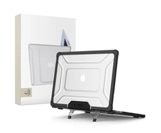 „Tech-Protect SmartShell Pro“ dėklas, skirtas „MacBook Air 13“ (2023–2025 M2 / M3 / M4) – skaidrus ir juodas