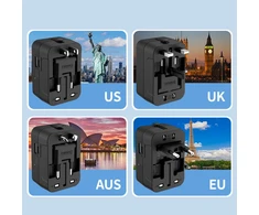 Tech-Protect TA300 Travel Adapteris EU / UK / AU - Juodas