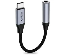 TECH-PROTECT ULTRABOOST ADAPTERIS USB-C Į MINI JACK 3.5MM DAC IRON Pilkas