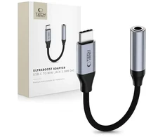 TECH-PROTECT ULTRABOOST ADAPTERIS USB-C Į MINI JACK 3.5MM DAC IRON Pilkas