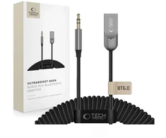 TECH-PROTECT ULTRABOOST AU04 garso adapteris AUX Bluetooth 6.0 pilkas