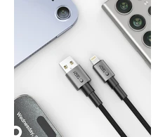 Tech-Protect UltraBoost DNA USB-A / Lightning kabelis 15W/2.4A 100 cm - pilka