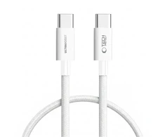 Tech-Protect ULTRABOOST LITE duomenų perdavimo ir įkrovimo kabelis | USB-C į USB-C | PD | 60W | 0,5 m | balta