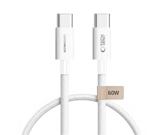 Tech-Protect ULTRABOOST LITE duomenų perdavimo ir įkrovimo kabelis | USB-C į USB-C | PD | 60W | 0,5 m | balta