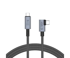 Tech-Protect UltraBoost Max L USB-C 4.0 (tiesus) / USB-C 4.0 (kampinis) PD 240W 8K 40Gbps 1,5 m kabelis – pilkas