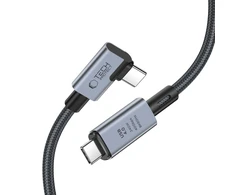 Tech-Protect UltraBoost Max L USB-C 4.0 (tiesus) / USB-C 4.0 (kampinis) PD 240W 8K 40Gbps 1,5 m kabelis – pilkas