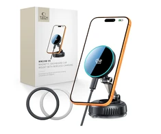 Tech-Protect mm25W-V8 QI2.2 Magnetic MagSafe WINDSHIELD & DASHBOARD automobilinis telefono laikiklis belaidis įkroviklis 25W juodos spalvos