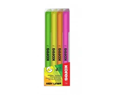 Teksta marķieris KORES HIGH LINER FINE 4 krāsu komplekts