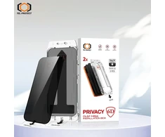 Tel Protect Dust-Free Easy Fit Privacy Full Glue 6D grūdintas stiklas, skirtas iPhone 18 Pro, juodas – 2 vienetai