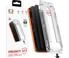Tel Protect Dust-Free Easy Fit Privacy Full Glue 6D grūdintas stiklas, skirtas iPhone 18 Pro Max, juodas – 2 vnt.