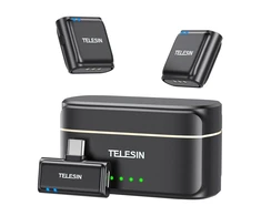 TELESIN belaidis mikrofonas su kaklaraiščiu + išorinė baterija telefonams (USB-C)