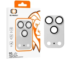 Tel Protect 95% AR+AF Full Metal Camera Protector apsauga kamerai, skirta iPhone 18 Pro, sidabrinė (blokas)