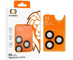 Tel Protect Titanium Lens 99% AR grūdintas stiklas kamerai, skirtas Iphone 18 Pro/18 Pro Max, juodas (3 vnt. lęšių)