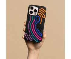 TFO „DIY“ gyvatės odos imitacijos dėklas, skirtas „iPhone 16 Pro Max“ 6,9" juodas