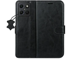 TFO Išmanusis „Luxe“ odinis dėklas, skirtas Motorola Moto G15 / G15 Power / G17 / G17 Power, juodas