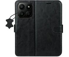 TFO Išmanusis „Luxe“ odinis dėklas, skirtas Motorola Edge 70 Fusion, juodas