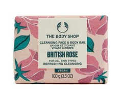 The Body Shop British Rose Cleansing Face &amp; Body Bar valomasis veido ir kūno muilas, 100 g