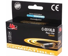 Suderinamas su „UPrint“ rašalo kasetė / CLI551BK XL, C-551XLB, juoda, 11 ml, didelės talpos