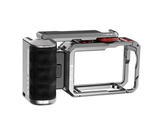 Titanium expansion cage with handle and additional Puluz connections for DJI Osmo Action 6