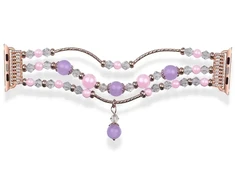Toptel Topt Apyrankė skirta Apple Watch 42/44/45 design 4 aukso ir violetinės spalvos