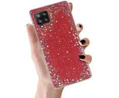 Toptel Topt Brilliant skaidrus dėklas skirtas Samsung Galaxy A42 5G raudonos spalvos