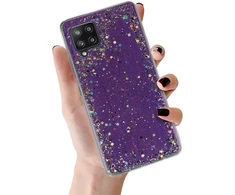 Toptel Topt Brilliant skaidrus dėklas skirtas Samsung Galaxy A42 5G violetinės spalvos