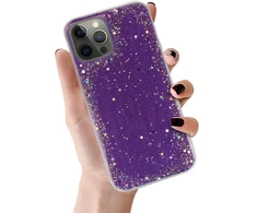 Toptel Topt Brilliant skaidrus dėklas skirtas Apple iPhone 12 Pro Max violetinės spalvos