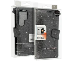 Toptel Liavec Glitter Magsafe Book dėklas skirtas Samsung Galaxy S24 Plus juodos spalvos
