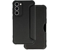 Toptel Topt Razor Carbon Book dėklas skirtas Samsung Galaxy S23 Plus juodos spalvos