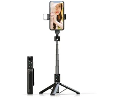 Toptel Topt Asmenukių lazda – su atjungiamu bluetooth nuotoliniu valdymu, tripod and LED light – P90D juodos spalvos