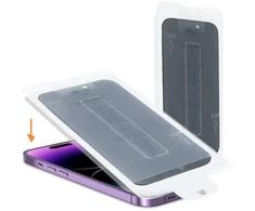 Toptel Grūdinto stiklo „Full Glue“ privatumo lengvai prilimpanti dėžutė, skirta IPHONE 17 PRO MAX, Juodas