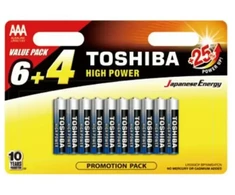 TOSHIBA AAA alkaline batteries 10 pack