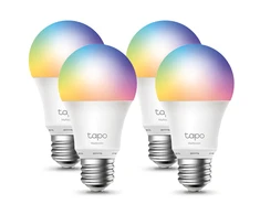 TP-Link „Tapo“ išmanioji „Wi-Fi“ lemputė, daugiaspalvė, 4 vnt. pakuotė, išmanioji lemputė, „Wi-Fi“, metalinė, balta, 802.11b, 802.11g, „Wi-Fi 4“ (802.11n), LED, E27