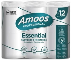 Tualetes papīrs AMOOS ruļļos ar perforāciju, 12 gab./iepak., 2 slāņi,24 m,108 mm