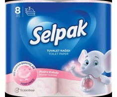 Tualetes papīrs SELPAK Powder 3 slāņi, 18,6m, 140 loksnes, 8 ruļļi