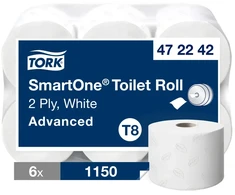 Tualetes papīrs TORK Advanced SmartOne, 2 sl., 1150 lapiņas rullī, 13.4x18 cm, 207 m, baltā krāsā