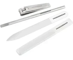 TWEEZERMAN Studio Collection Glass Manicure Set 4-Piece Nail Care Set Sidabrinis Baltas 4207-R