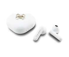 TWS Guess 4G Metal Logo ausinės baltos spalvos