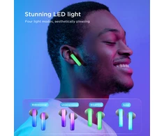 TWS Joyroom JR-TC1 IceLens Series belaidės ausinės su LED lights – baltos spalvos