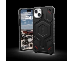 UAG Urban Armor Gear dėklas MONARCH, skirtas IPHONE 15 Plus, juodas, kevlarinis