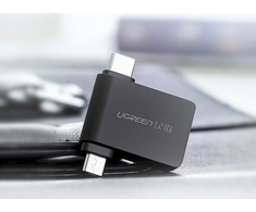 UGREEN 2in1 adapteris OTG USB-A 3.0 – USB-C ir microUSB juodas