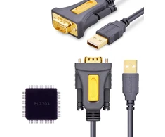 Ugreen adapterio laidas USB-A – DB9 RS-232 1,5 m pilkas (CR104)
