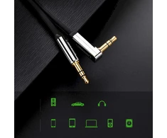 Ugreen plokščias kabelis AUX garso kabelis 3,5 mm mini lizdas 5 m sidabrinis (10729)