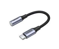 Ugreen AV161 adapteris ausinėms mini lizdas 3,5 mm USB-C  10 cm - pilka